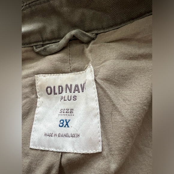 Old Navy 3X Double Breasted Army Green Waist Length Trench Coat - Picture 8 of 14